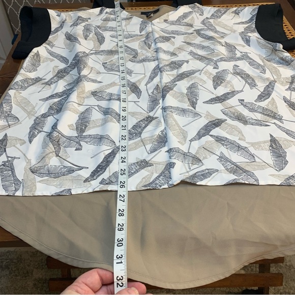 Alfani leaf pattern front open shoulders, top shirt blouse. - Picture 5 of 8